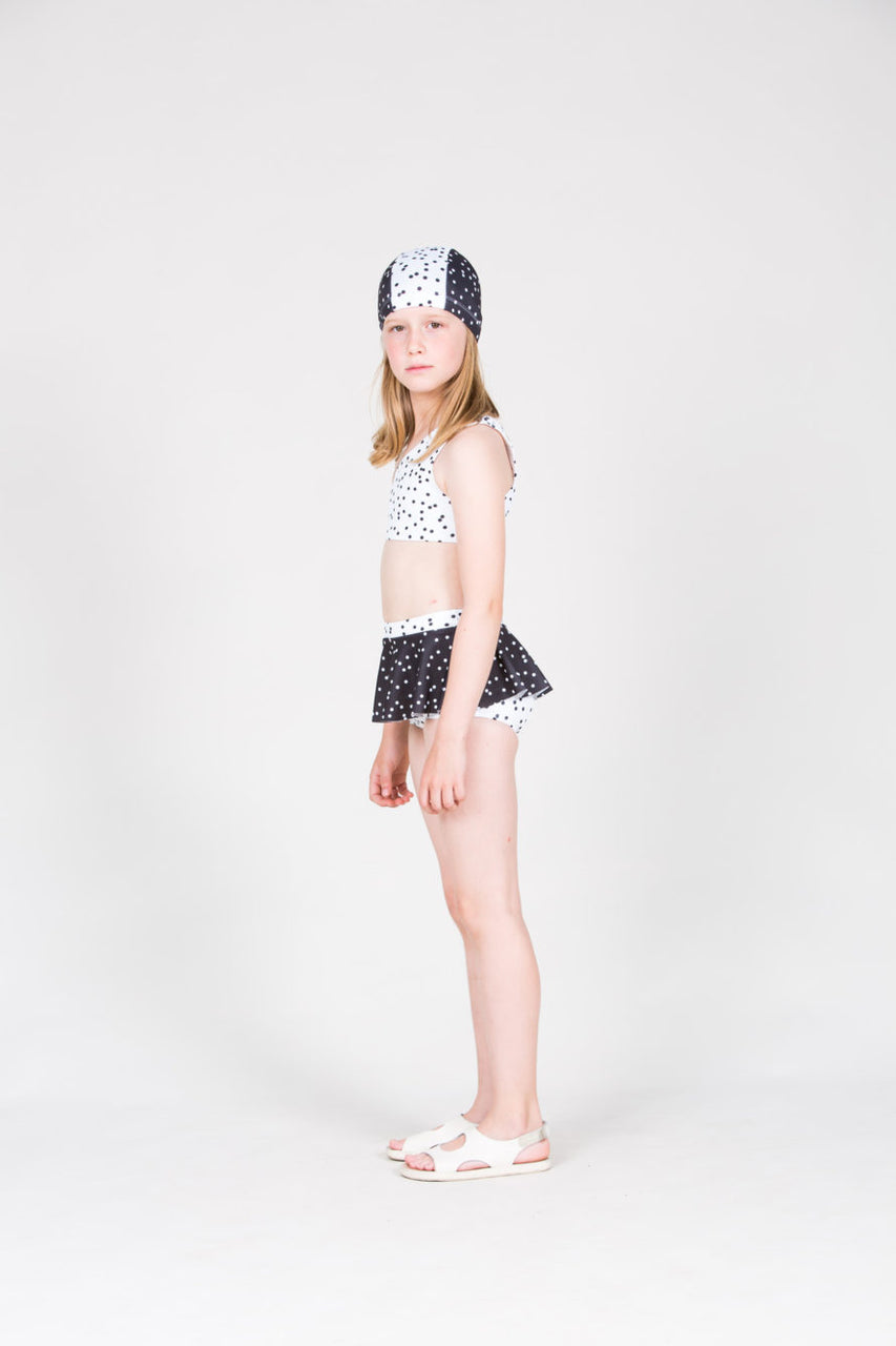 One Strap Bikini Polka dots white & black