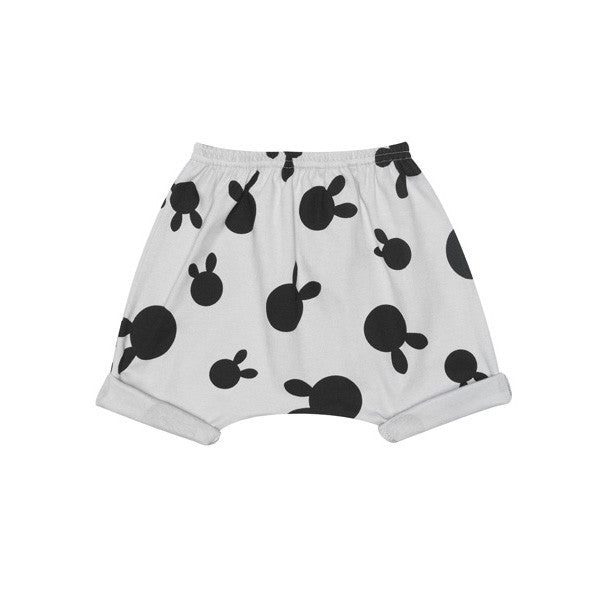 Baby Shorts, Dove Grey, Rabbit Dots