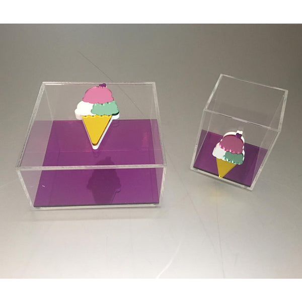 Clear Plexiglass Ice Cream - Purple