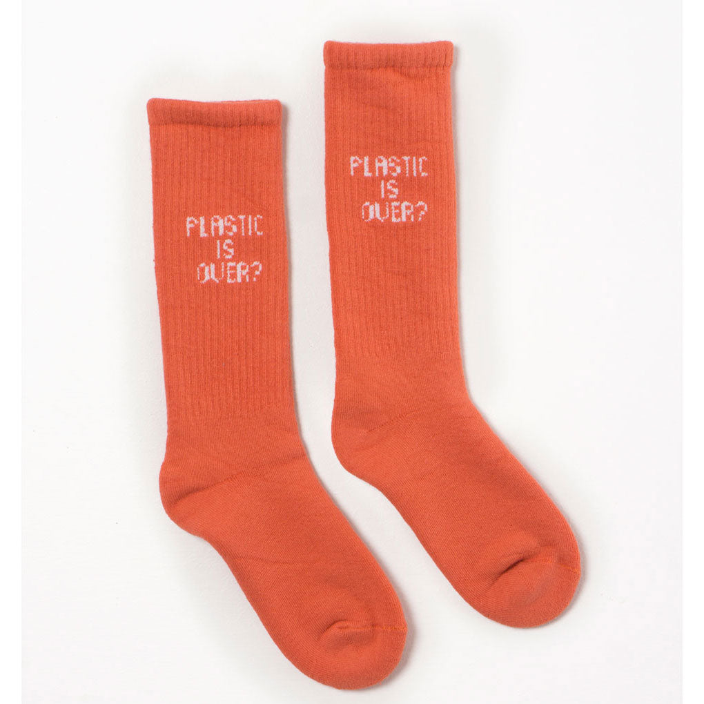 Plastic is Over? Short Socks, Red