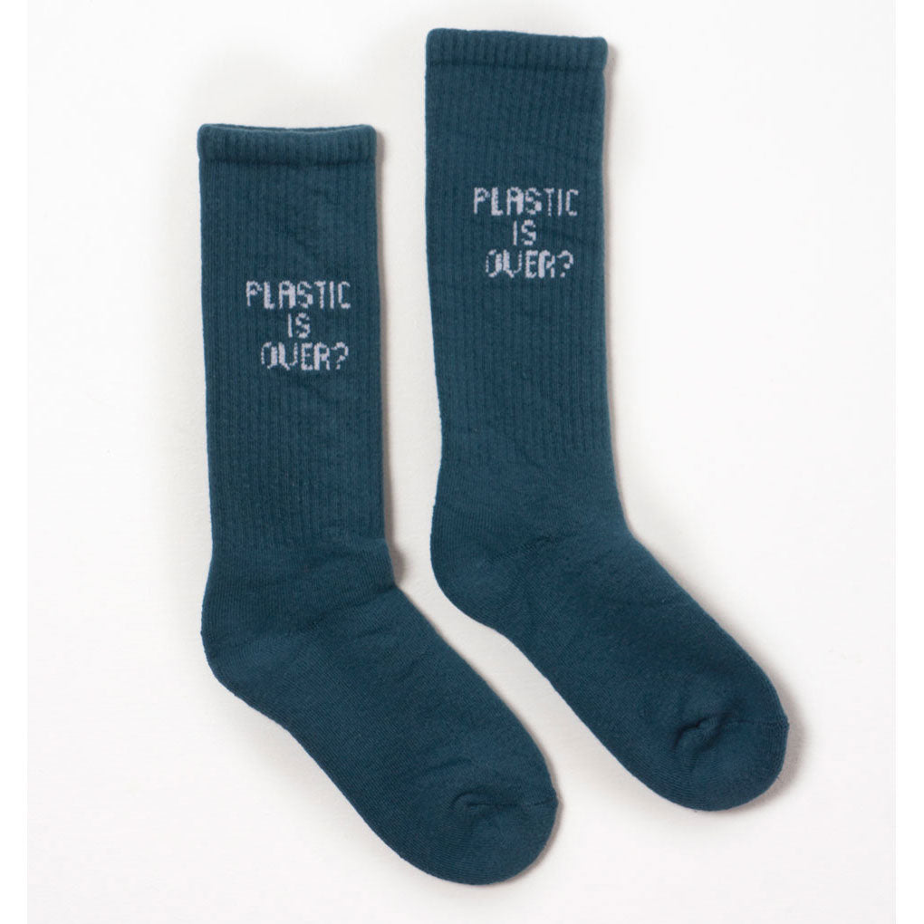 Plastic is Over? Short Socks, Blue