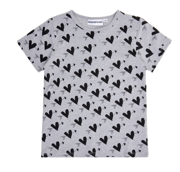 The Cool Tee, Cupid Heart, Grey