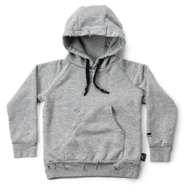 Torn Hoodie, Heather Grey