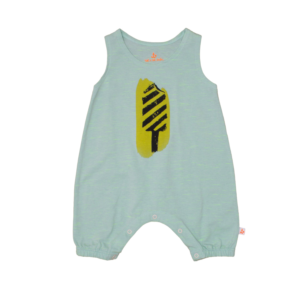 Baby Tank Overall, Mint with Yellow Ice Cream