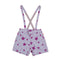 Girls Shorts w/ suspenders, Purple Stars
