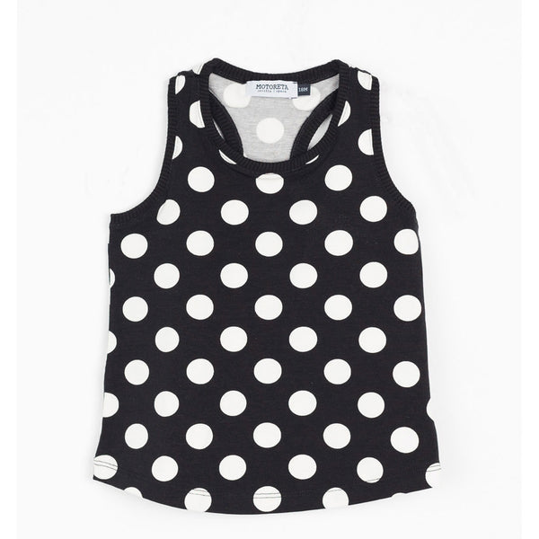 Olympia T-shirt, Black & White Dots