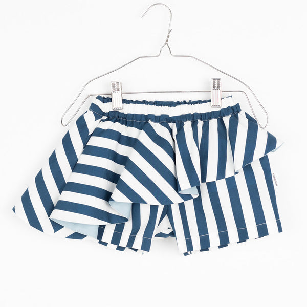 Abi Skort, Blue & White Stripes