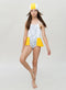 Ruffled Swimsuit, Halftone/Off white & Yellow
