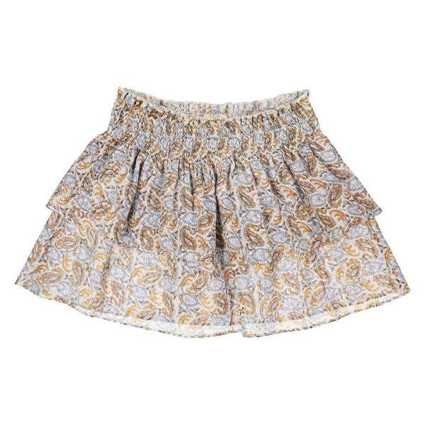 Hello, Striped Skirt, Blue/Cognac