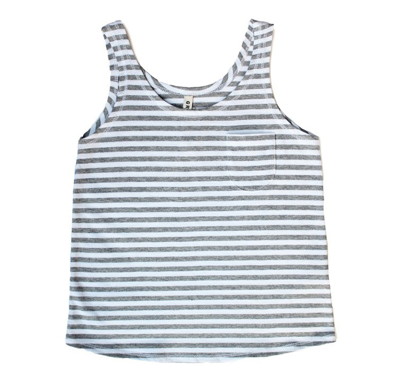 Summer Tank Top, Grey Mel/White