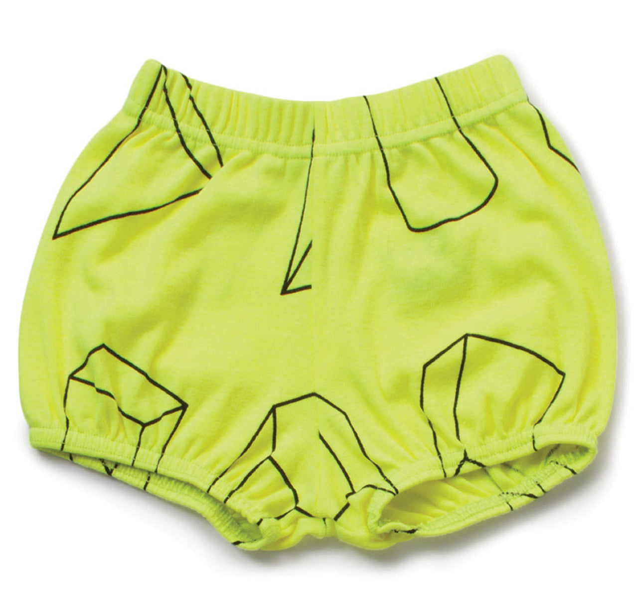 Geometric Yoga Shorts, Neon Yellow