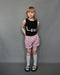 Short Shorts, Dove Grey, Neon Pink Modern Leopard